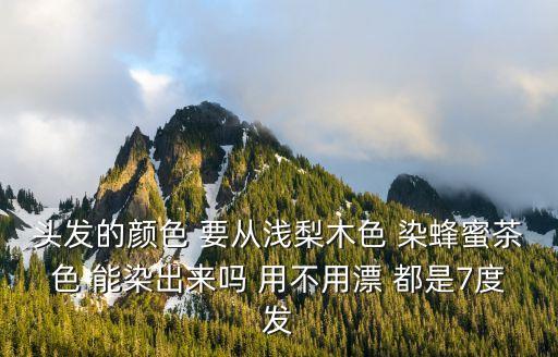 頭發(fā)的顏色 要從淺梨木色 染蜂蜜茶色 能染出來嗎 用不用漂 都是7度發(fā)