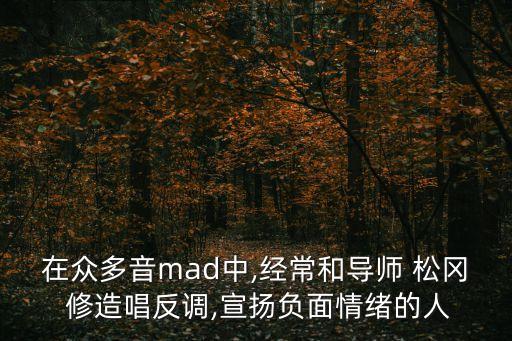 在眾多音mad中,經常和導師 松岡 修造唱反調,宣揚負面情緒的人