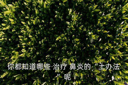 土方法治療鼻炎,鼻竇炎可在鼻竇內窺鏡下打開鼻竇口