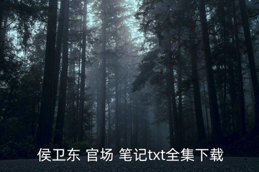 侯衛東官場筆記在線閱讀,官場筆記下載地點新增五個