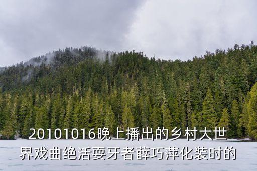 20101016晚上播出的鄉村大世界戲曲絕活耍牙者薛巧萍化裝時的