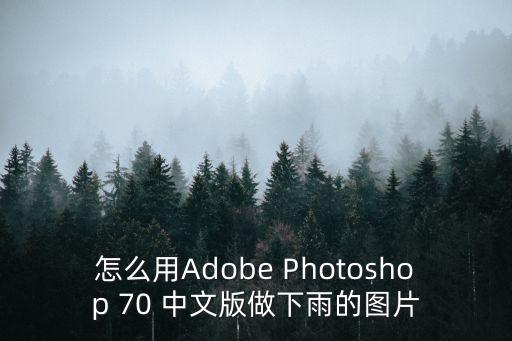 怎么用Adobe Photoshop 70 中文版做下雨的圖片