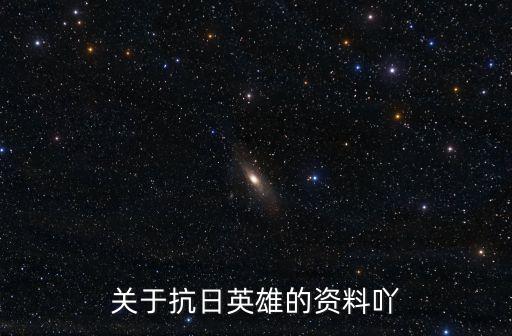 關于抗日英雄的資料吖