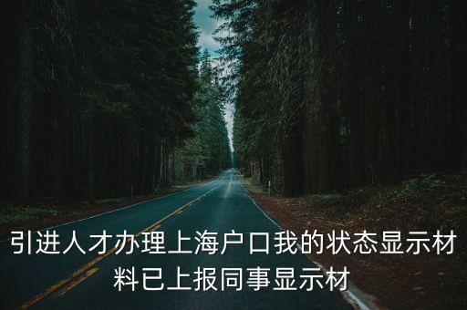 引進(jìn)人才辦理上海戶口我的狀態(tài)顯示材料已上報同事顯示材