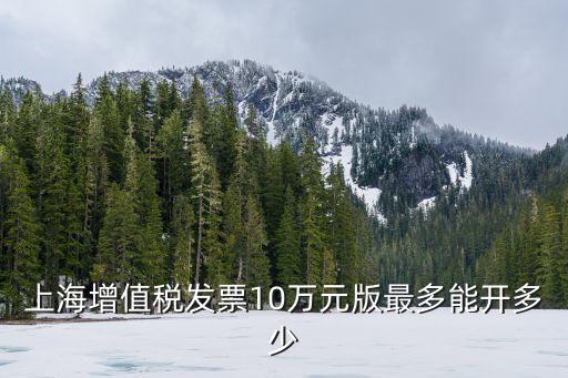 上海市增值稅專用發票最高金額，上海市定額發票最高金額是多少