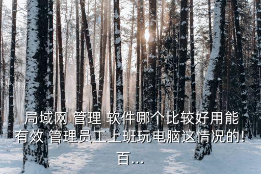  局域網 管理 軟件哪個比較好用能有效 管理員工上班玩電腦這情況的!百...