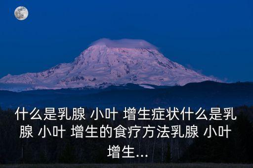 什么是乳腺 小葉 增生癥狀什么是乳腺 小葉 增生的食療方法乳腺 小葉 增生...