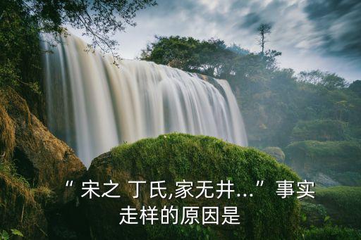 “ 宋之 丁氏,家無井...”事實走樣的原因是