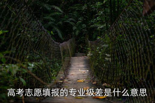 高考志愿填報的專業級差是什么意思