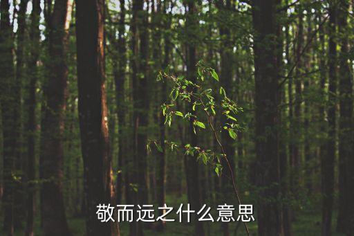 敬而遠之什么意思
