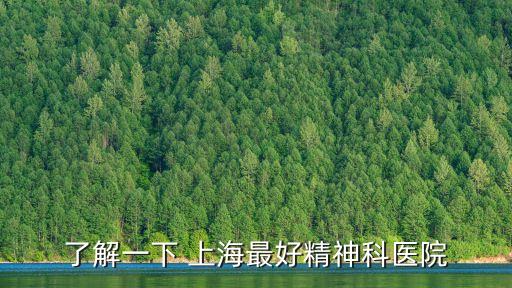 了解一下 上海最好精神科醫(yī)院