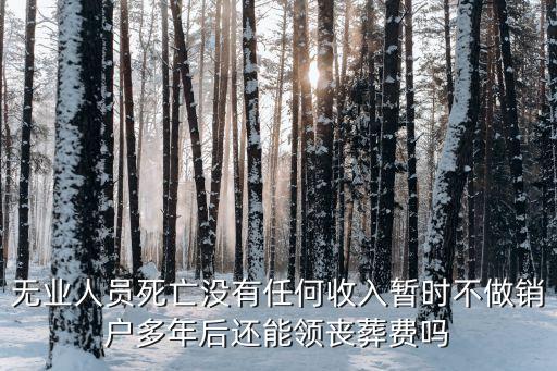 上海市無(wú)業(yè)人員死亡，無(wú)業(yè)人員病逝有無(wú)撫續(xù)金