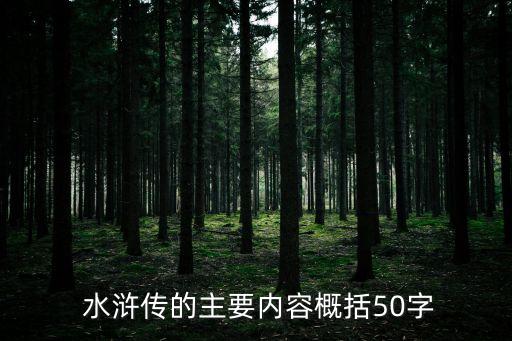  水滸傳的主要內容概括50字