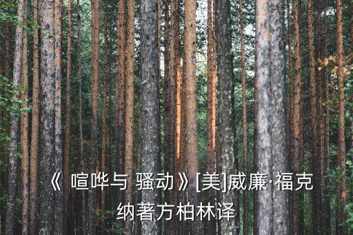 《 喧嘩與 騷動(dòng)》[美]威廉·福克納著方柏林譯