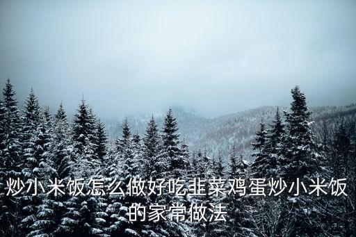 炒小米飯怎么做好吃韭菜雞蛋炒小米飯的家常做法