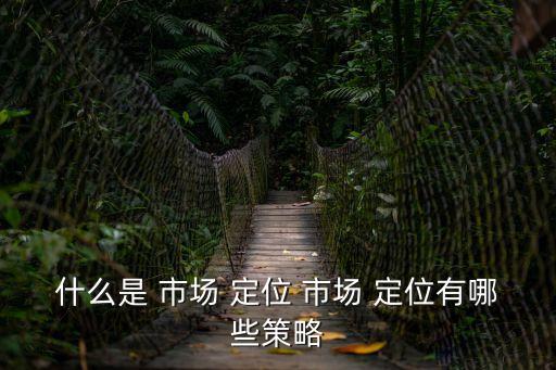 什么是 市場 定位 市場 定位有哪些策略