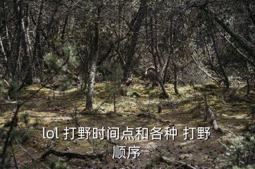  lol 打野時間點和各種 打野 順序