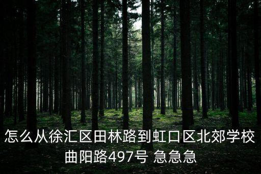怎么從徐匯區田林路到虹口區北郊學校曲陽路497號 急急急