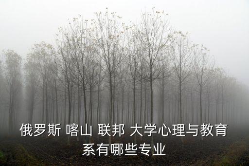 俄羅斯 喀山 聯(lián)邦 大學(xué)心理與教育系有哪些專業(yè)