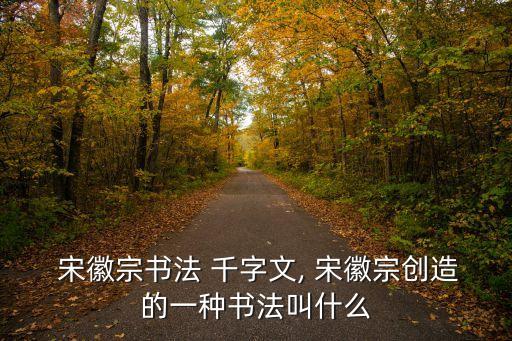  宋徽宗書法 千字文, 宋徽宗創造的一種書法叫什么