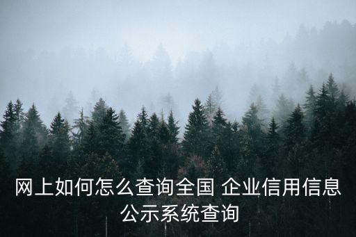 企業公示網,全國企業征信公示系統正式開放使用