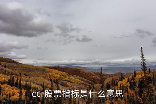 ccr股票指標是什么意思