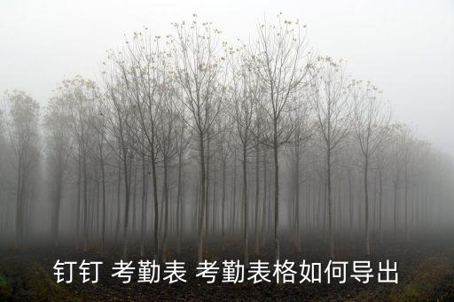 釘釘 考勤表 考勤表格如何導出