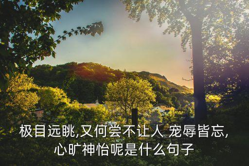 極目遠(yuǎn)眺,又何嘗不讓人 寵辱皆忘,心曠神怡呢是什么句子