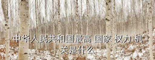 國家最高權力機關,法律分析:全國人民代表大會是國家-1機關
