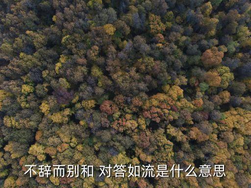 不辭而別和 對答如流是什么意思