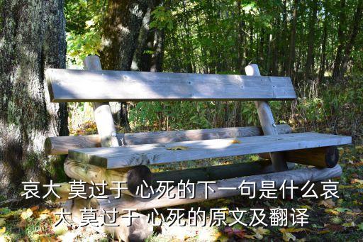 莫過于心死,哀大于心死出自《莊子·田子方》