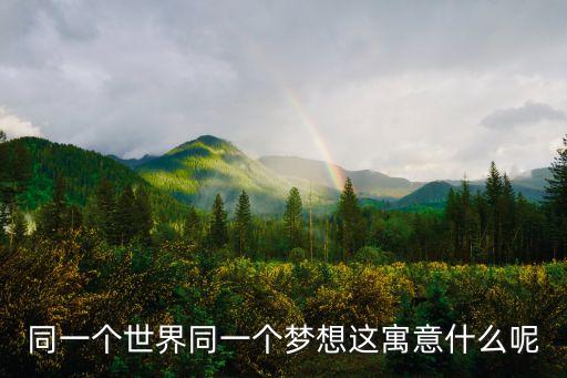 同一個世界同一個夢想這寓意什么呢