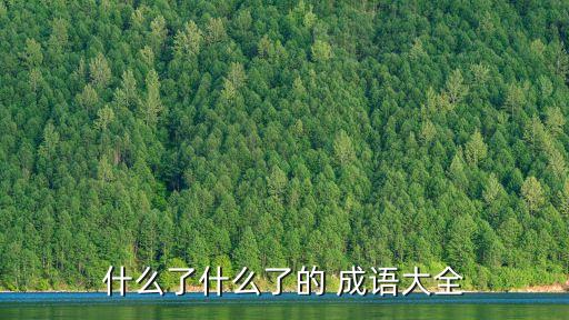 什么了什么了的 成語大全