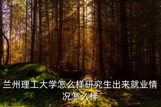 蘭州理工大學(xué)怎么樣研究生出來就業(yè)情況怎么樣