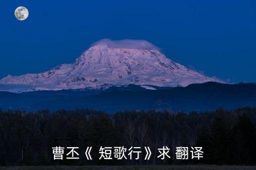 短歌行翻譯,飛翔的鳥兒和鳥兒一起飛回鳥巢我無助止不住眼淚