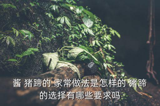 醬豬蹄的家常做法,醬豬蹄做法:先煮后泡一會兒再放入豬蹄