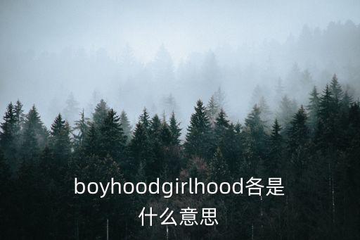 boyhoodgirlhood各是什么意思