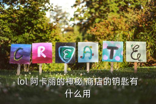 阿卡麗的神秘商店,阿卡李之謎商店神秘鑰匙有何用?