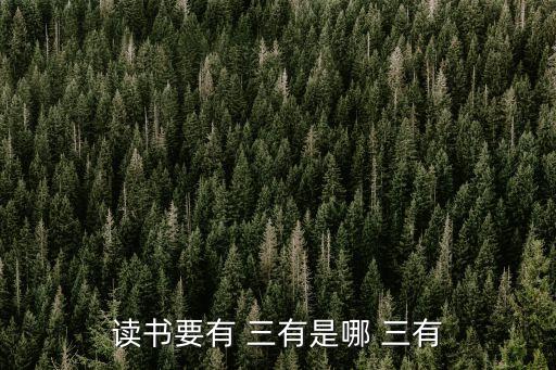 三有,讀書要有三有缺一不可
