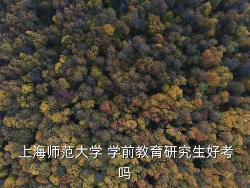  上海師范大學 學前教育研究生好考嗎