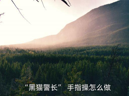 “黑貓警長” 手指操怎么做
