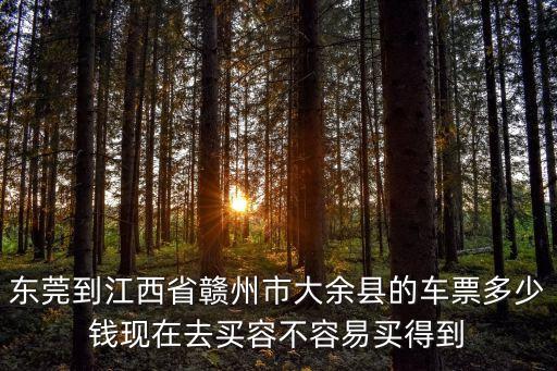 從東莞到大余坐什么車，東莞到江西省贛州市大余縣的車票多少錢現在去買容不容易買得到