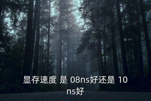 顯存速度，顯存速度 是 08ns好還是 10ns好