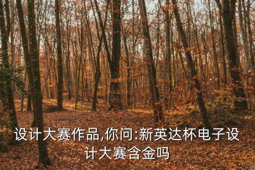 電子設計大賽作品,你問:新英達杯電子設計大賽含金嗎?
