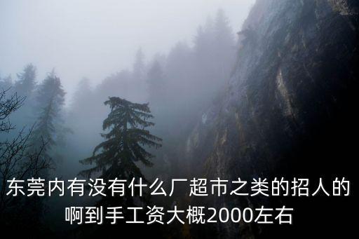 東莞內有沒有什么廠超市之類的招人的啊到手工資大概2000左右
