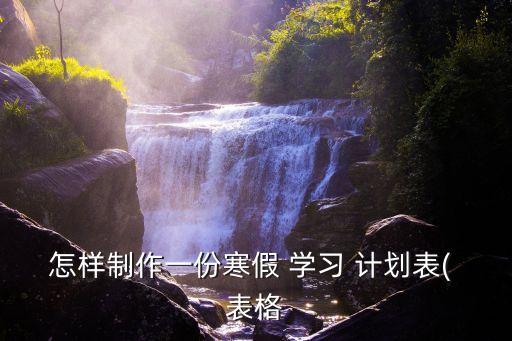 怎樣制作一份寒假 學習 計劃表( 表格