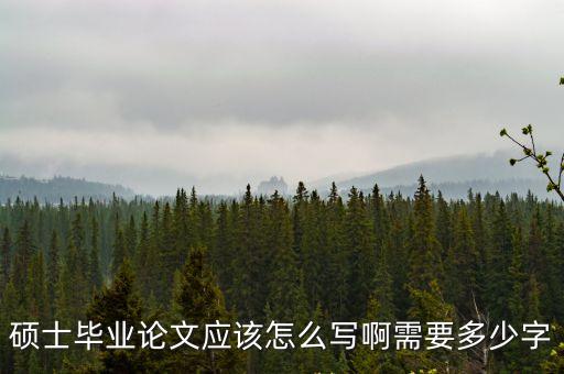碩士畢業論文應該怎么寫啊需要多少字