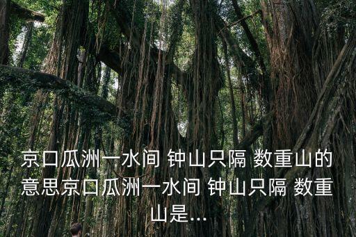 京口瓜洲一水間 鐘山只隔 數重山的意思京口瓜洲一水間 鐘山只隔 數重山是...