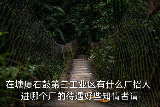 在塘廈石鼓第二工業(yè)區(qū)有什么廠招人 進(jìn)哪個(gè)廠的待遇好些知情者請(qǐng)