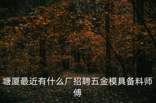 塘廈最近有什么廠招聘五金模具備料師傅